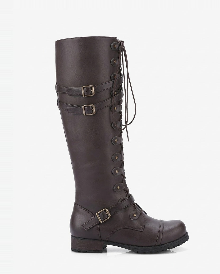 Tilia Reims | Lace-Up Buckle Knee-High Boots