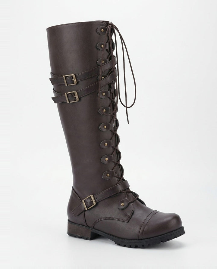 Tilia Reims | Lace-Up Buckle Knee-High Boots