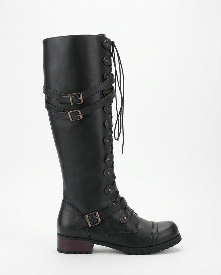 Tilia Reims | Lace-Up Buckle Knee-High Boots