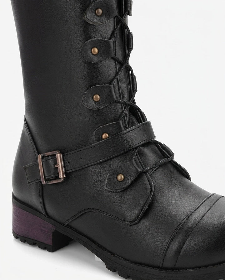 Tilia Reims | Lace-Up Buckle Knee-High Boots