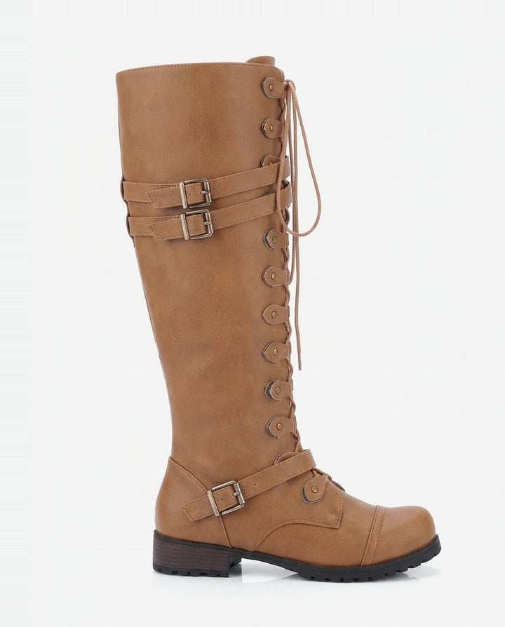 Tilia Reims | Lace-Up Buckle Knee-High Boots