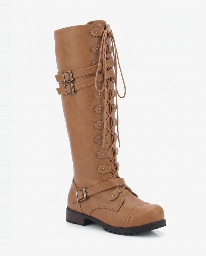 Tilia Reims | Lace-Up Buckle Knee-High Boots