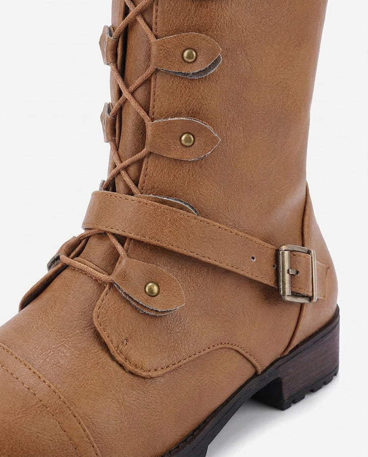 Tilia Reims | Lace-Up Buckle Knee-High Boots