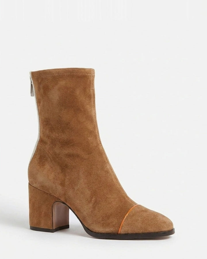 Rose Céret | Piped Toe Block Heel Ankle Boots