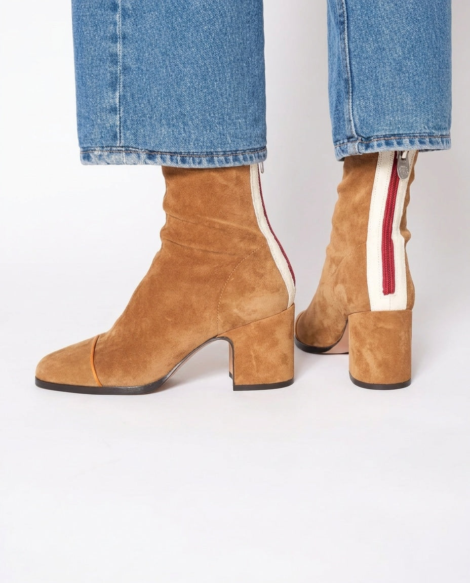 Rose Céret | Piped Toe Block Heel Ankle Boots