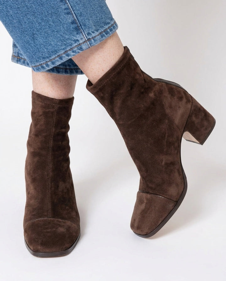 Rose Céret | Piped Toe Block Heel Ankle Boots