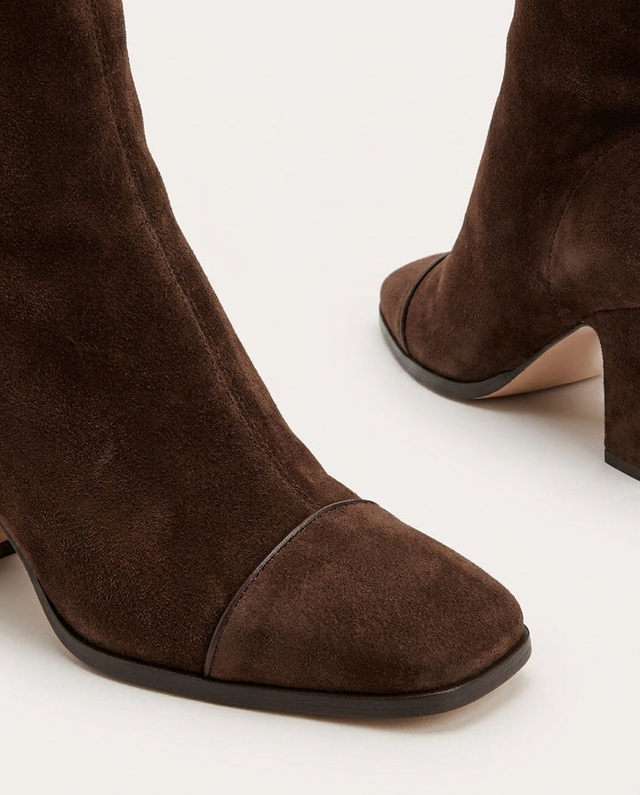 Rose Céret | Piped Toe Block Heel Ankle Boots
