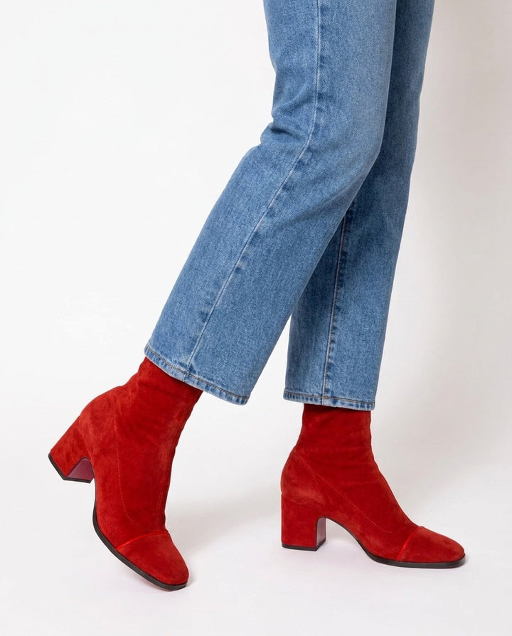 Rose Céret | Piped Toe Block Heel Ankle Boots