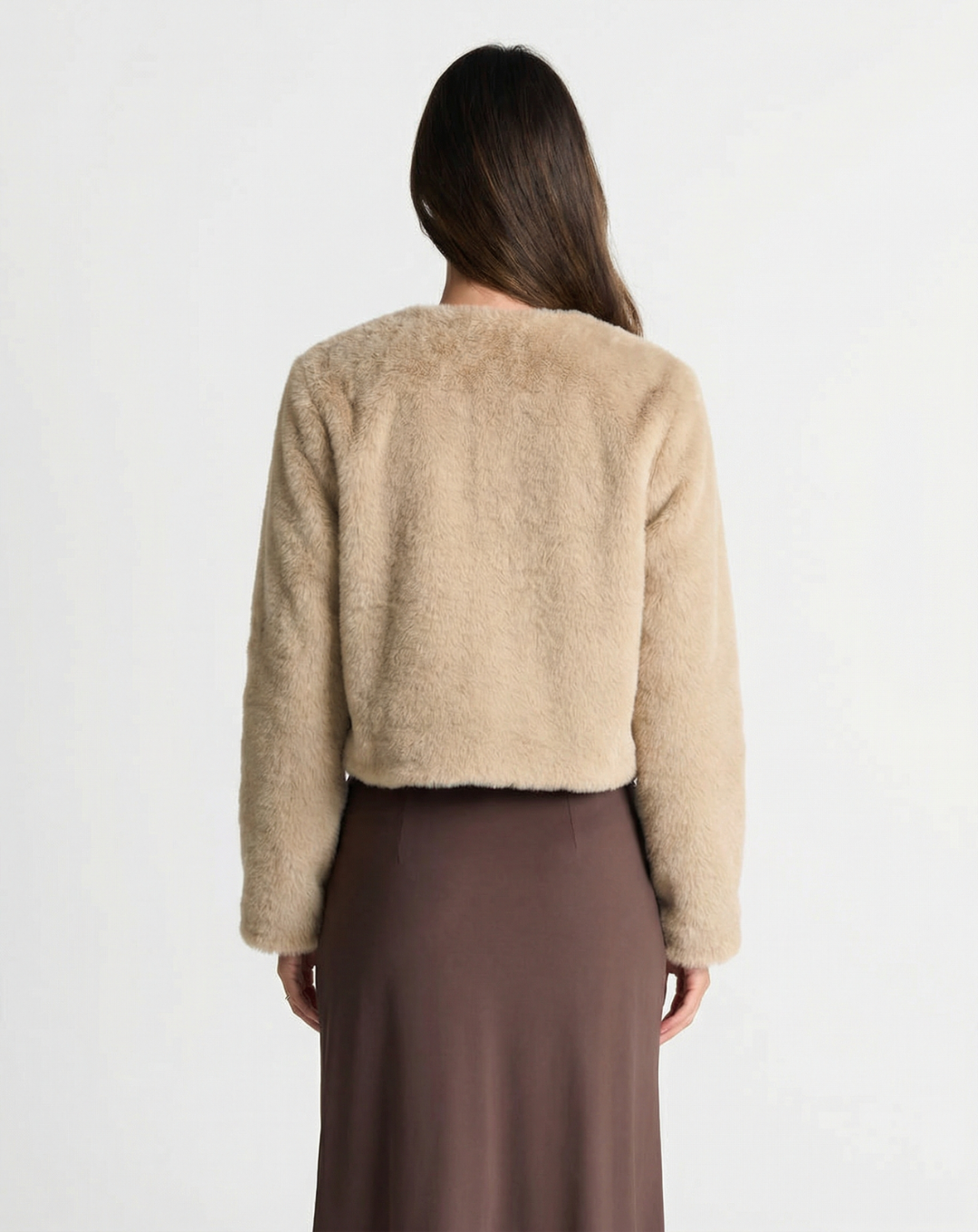 Éléonore Charvet  | Cropped Faux Fur Button-Down Jacket