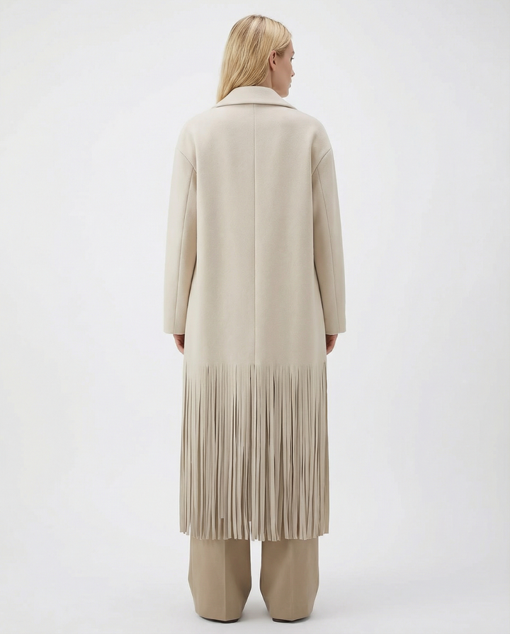 Éléa Chabert  | Longline Fringe Blazer Coat