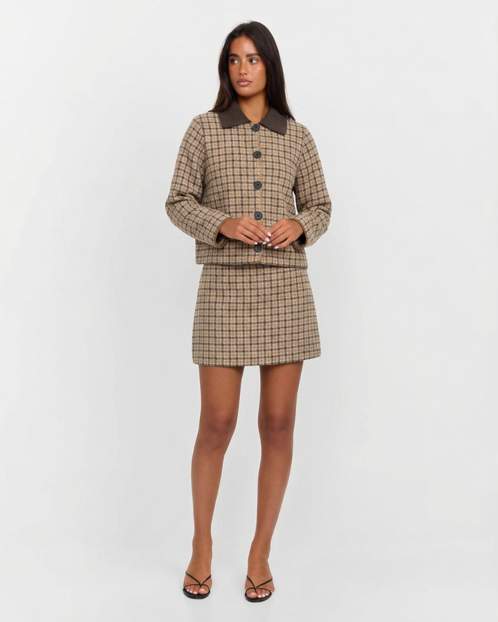 Bérénice Favreau | Check Jacket Mini Skirt Co-ord Set