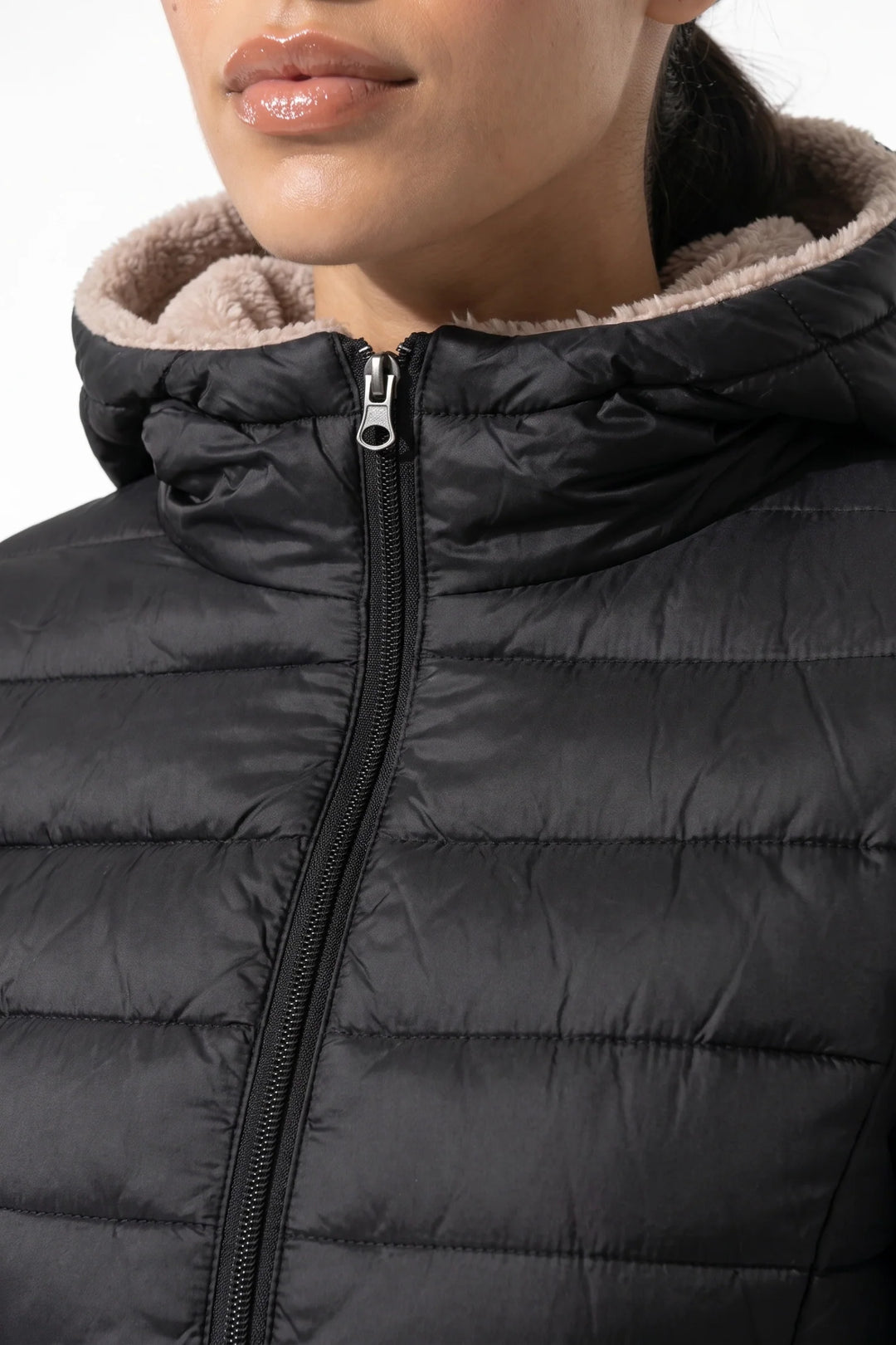 Perrine Beaulac | Women’s Winter Warm Fleece Lined Hooded Longline Puffer Coat