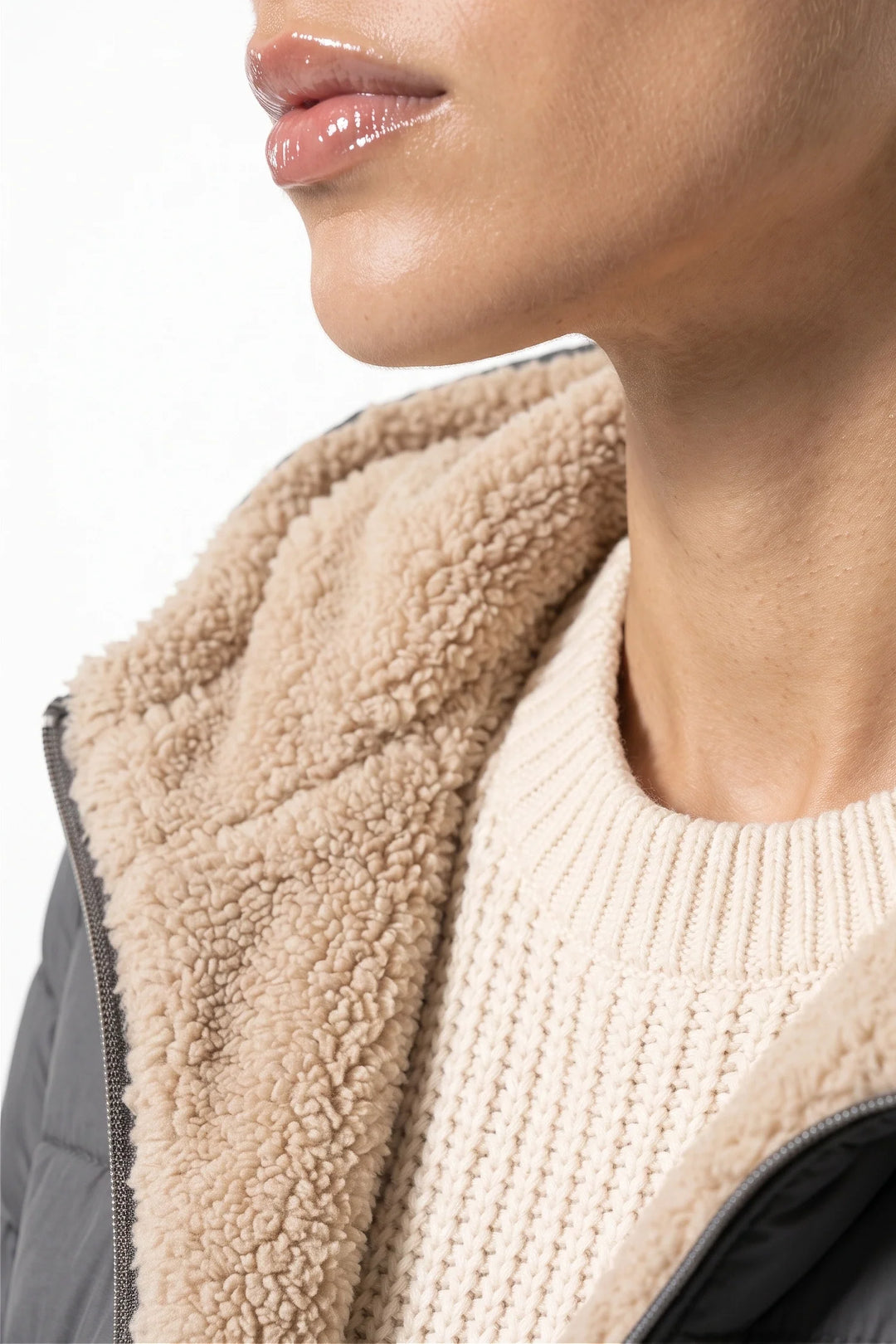 Perrine Beaulac | Women’s Winter Warm Fleece Lined Hooded Longline Puffer Coat