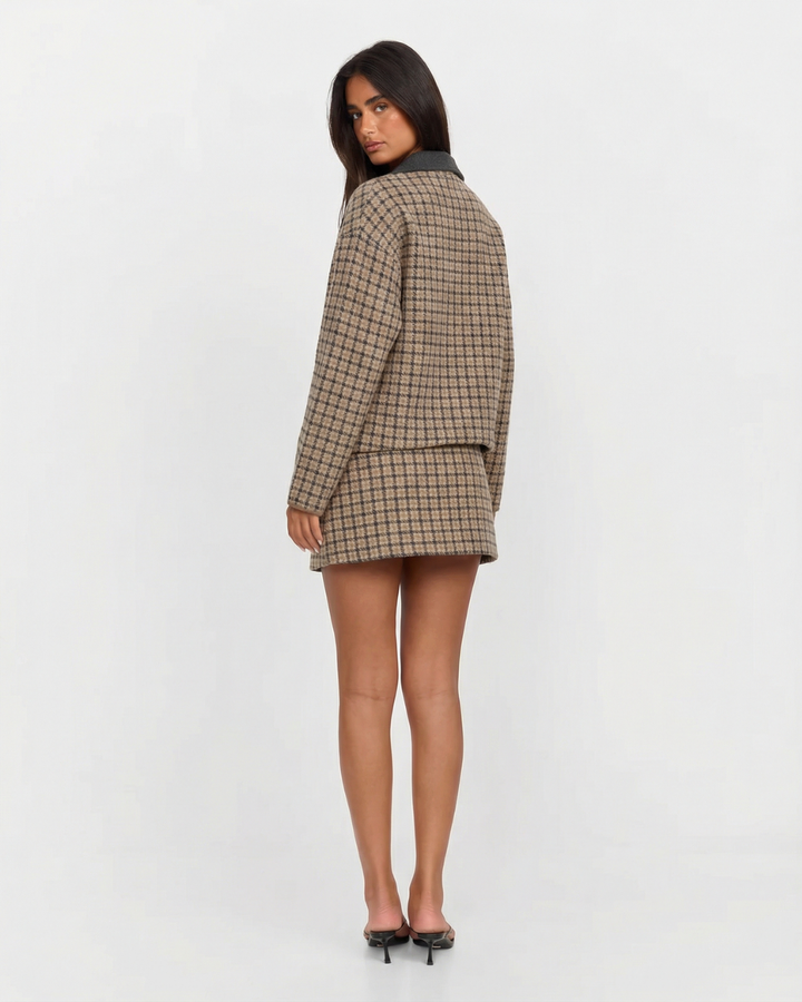 Bérénice Favreau | Check Jacket Mini Skirt Co-ord Set