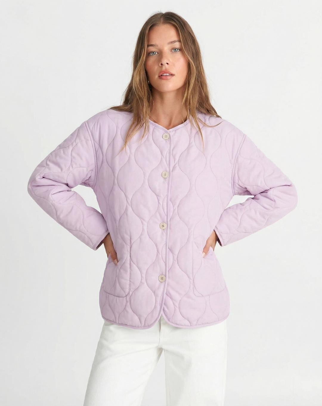 Loane Laporte | Wave-Quilted Collarless Jacket