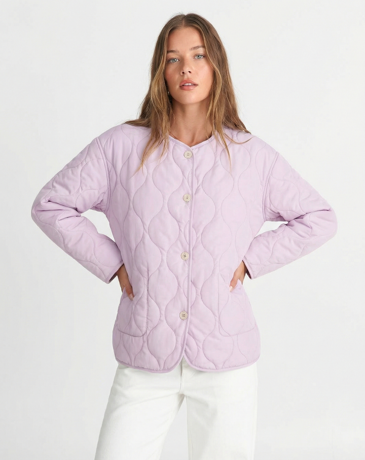 Loane Laporte | Wave-Quilted Collarless Jacket