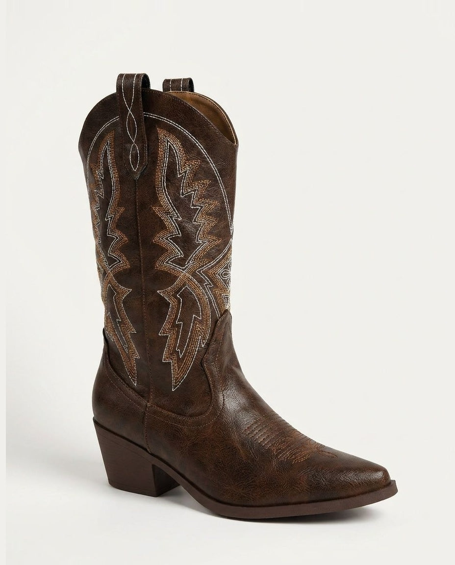 Alexine Dervin | Embroidered Western Cowboy Boots