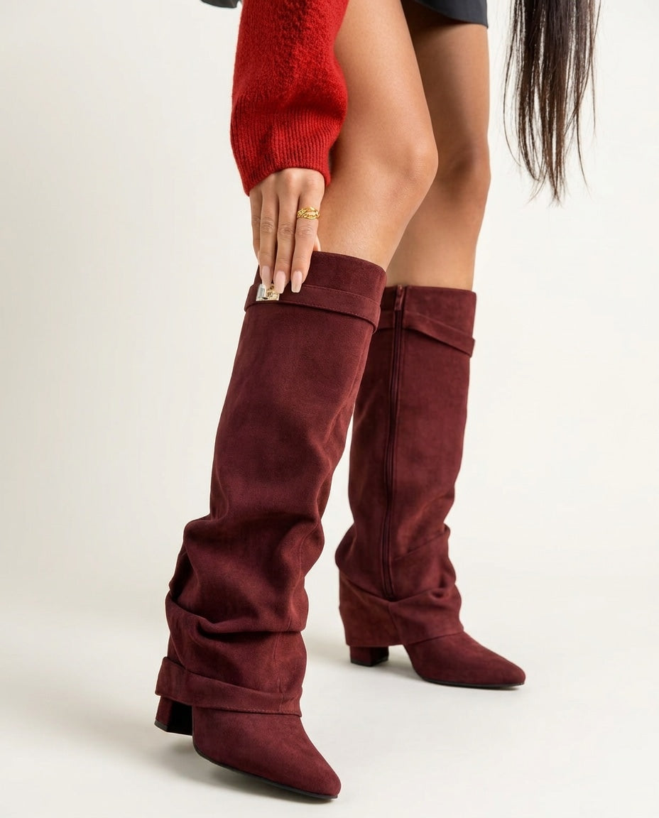 Floriane Lenoël | Buckle Strap Slouchy Knee-High Boots