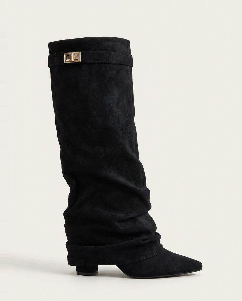Floriane Lenoël | Buckle Strap Slouchy Knee-High Boots