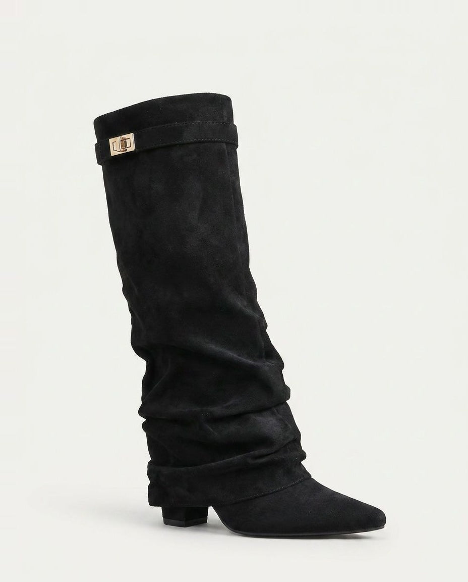 Floriane Lenoël | Buckle Strap Slouchy Knee-High Boots