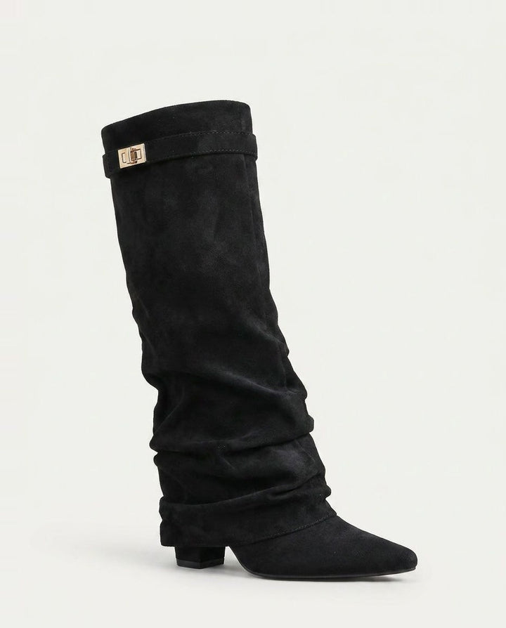 Floriane Lenoël | Buckle Strap Slouchy Knee-High Boots