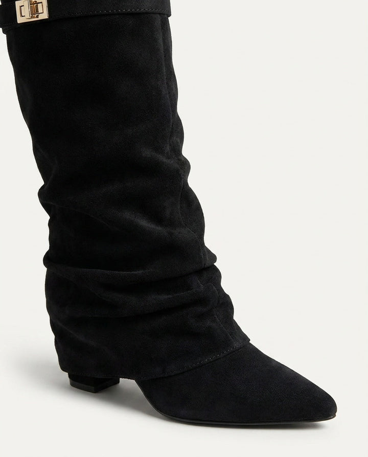 Floriane Lenoël | Buckle Strap Slouchy Knee-High Boots