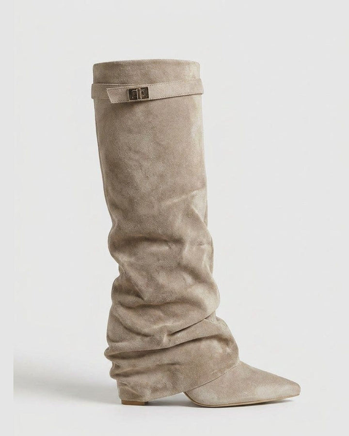 Floriane Lenoël | Buckle Strap Slouchy Knee-High Boots