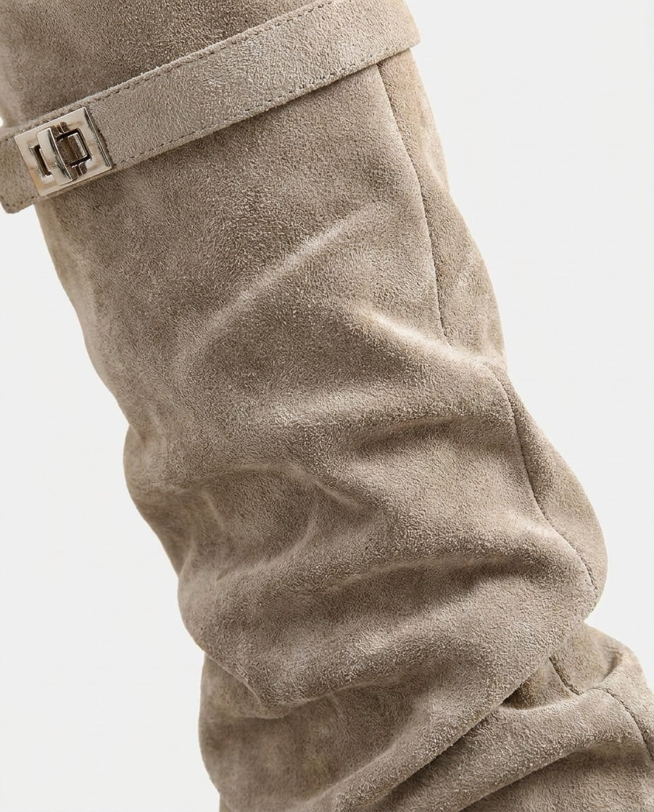 Floriane Lenoël | Buckle Strap Slouchy Knee-High Boots