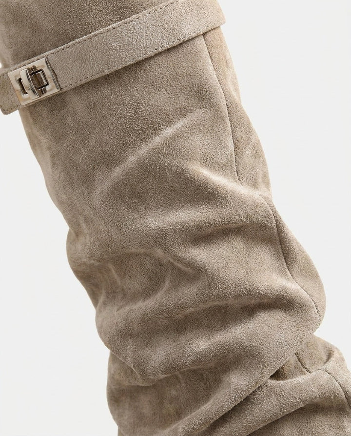 Floriane Lenoël | Buckle Strap Slouchy Knee-High Boots