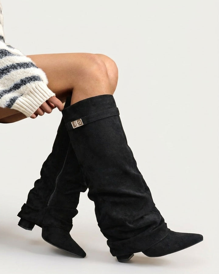 Floriane Lenoël | Buckle Strap Slouchy Knee-High Boots