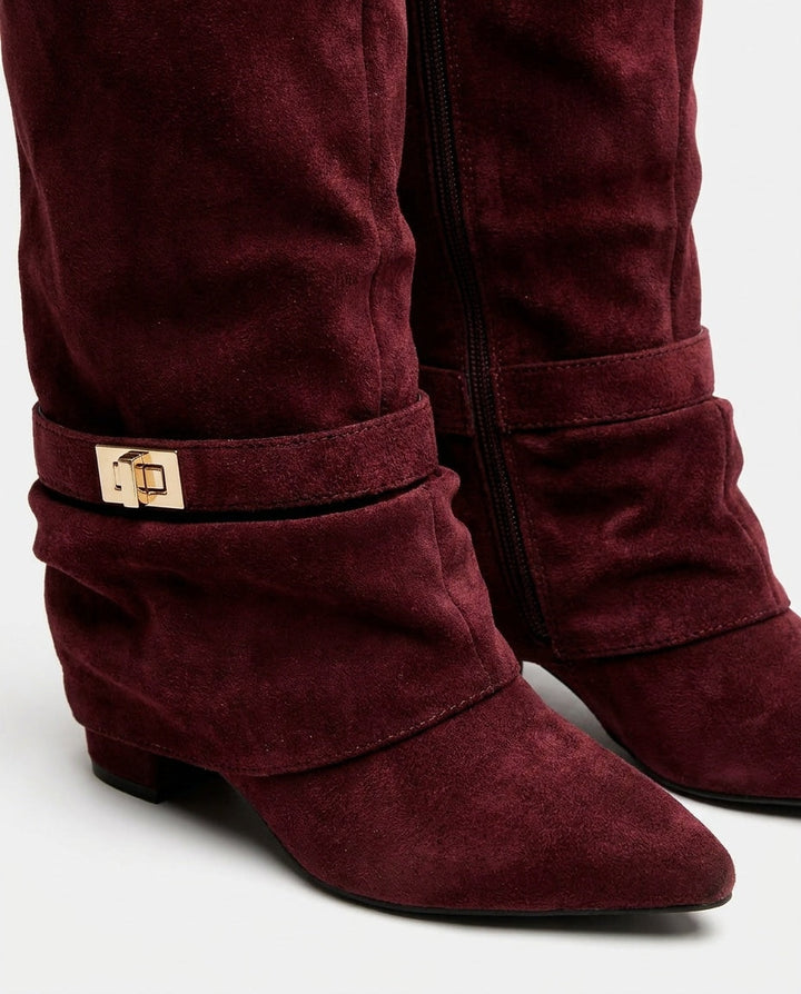 Floriane Lenoël | Buckle Strap Slouchy Knee-High Boots