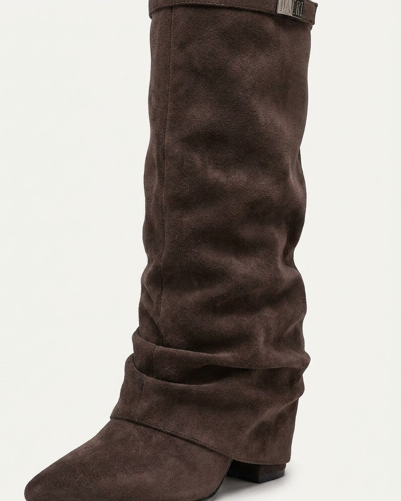 Floriane Lenoël | Buckle Strap Slouchy Knee-High Boots