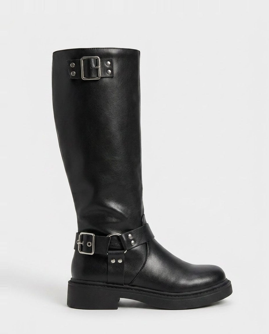 Caliste Noiret | Harness Buckle Knee-High Boots