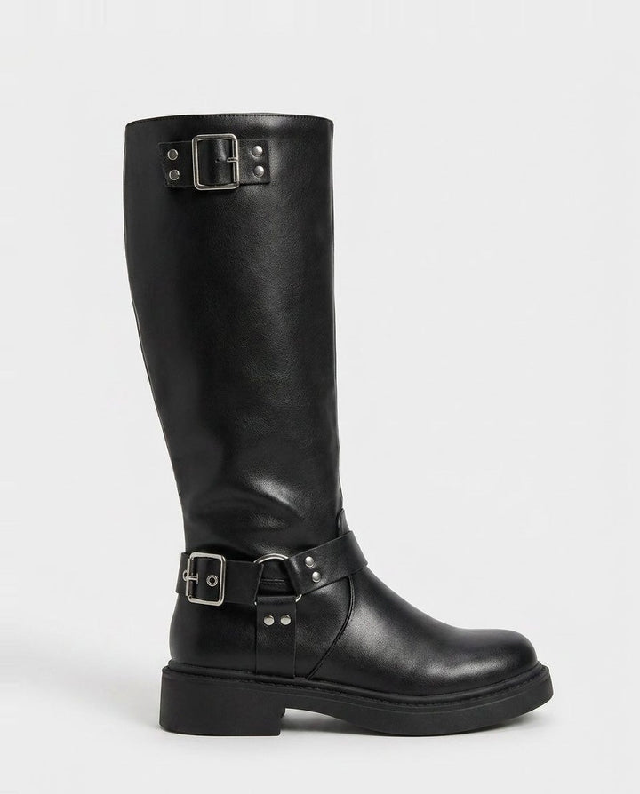 Caliste Noiret | Harness Buckle Knee-High Boots