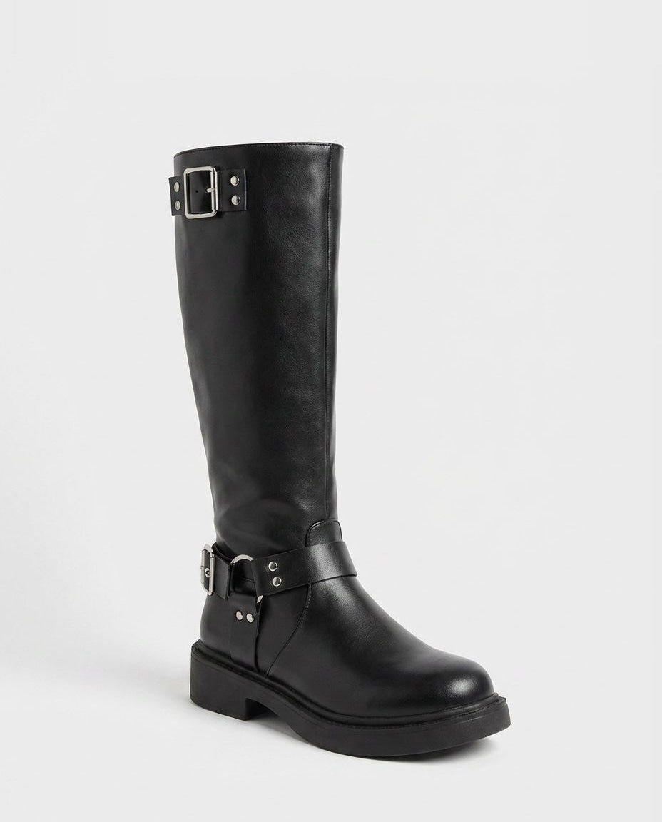Caliste Noiret | Harness Buckle Knee-High Boots