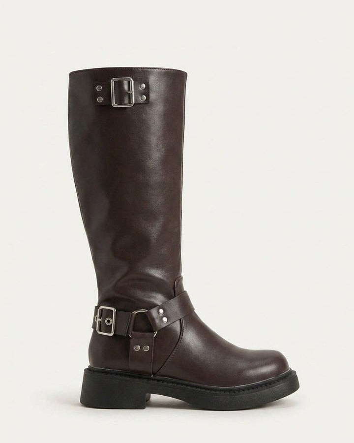 Caliste Noiret | Harness Buckle Knee-High Boots