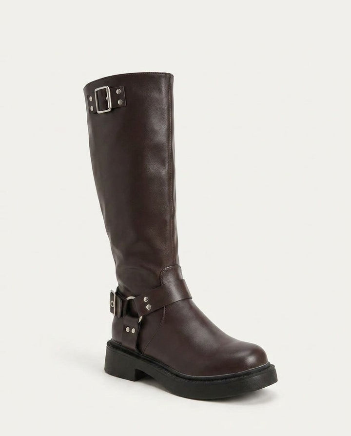 Caliste Noiret | Harness Buckle Knee-High Boots