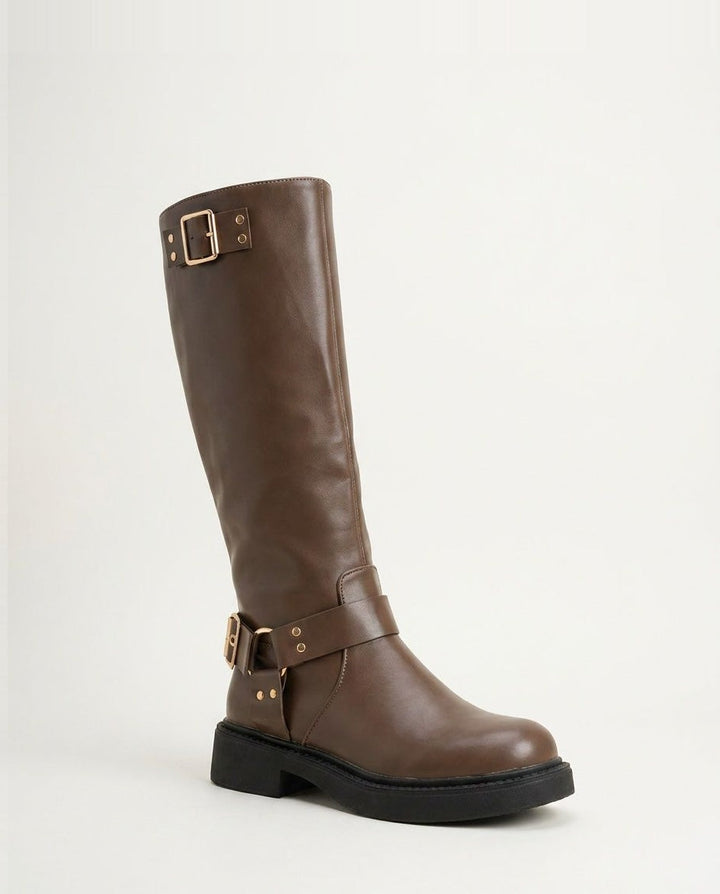 Caliste Noiret | Harness Buckle Knee-High Boots