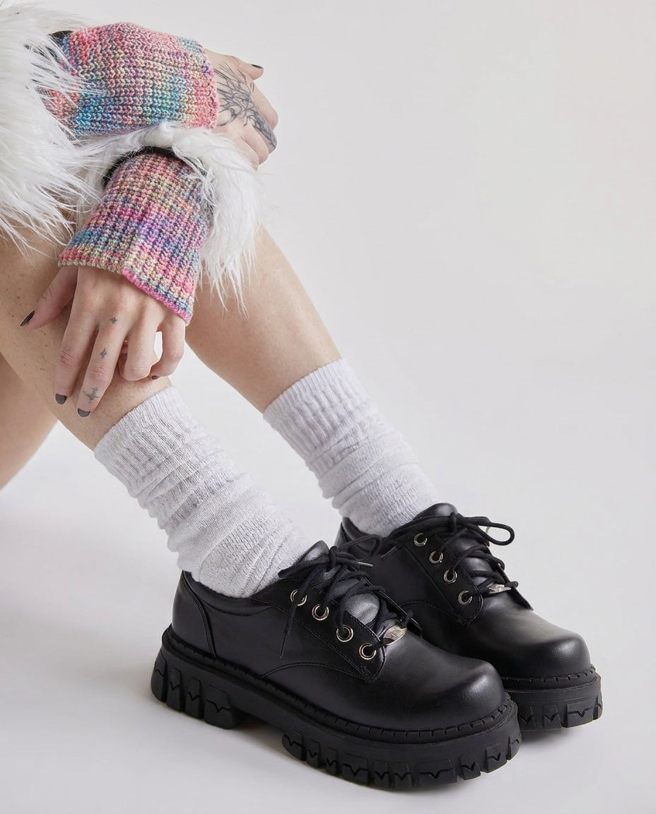 Berthe Louvier | Chunky Lug Sole Lace-Up Boots