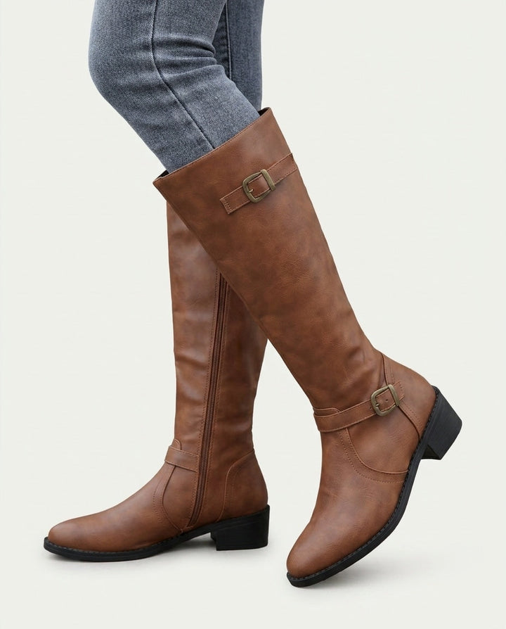 Clélia Rouen | Double Buckle Knee-High Boots