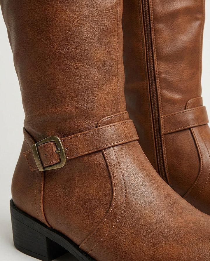Clélia Rouen | Double Buckle Knee-High Boots