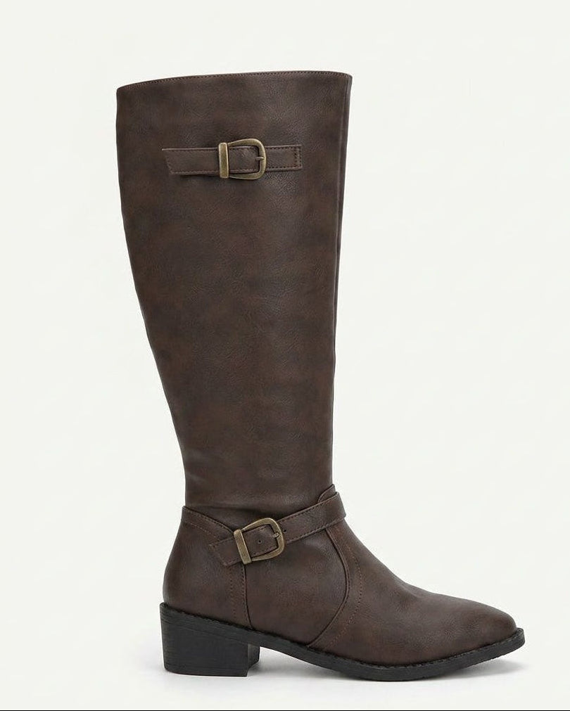 Clélia Rouen | Double Buckle Knee-High Boots