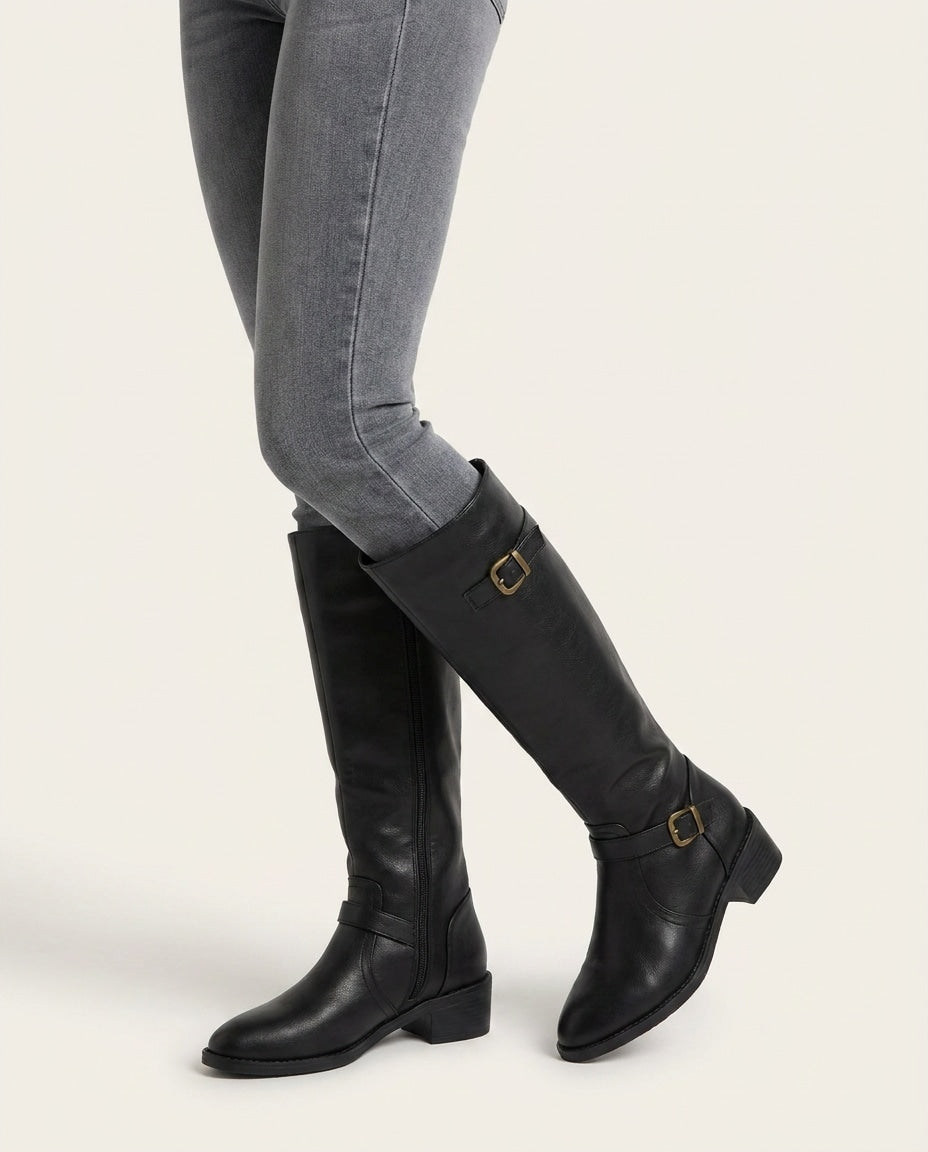 Clélia Rouen | Double Buckle Knee-High Boots