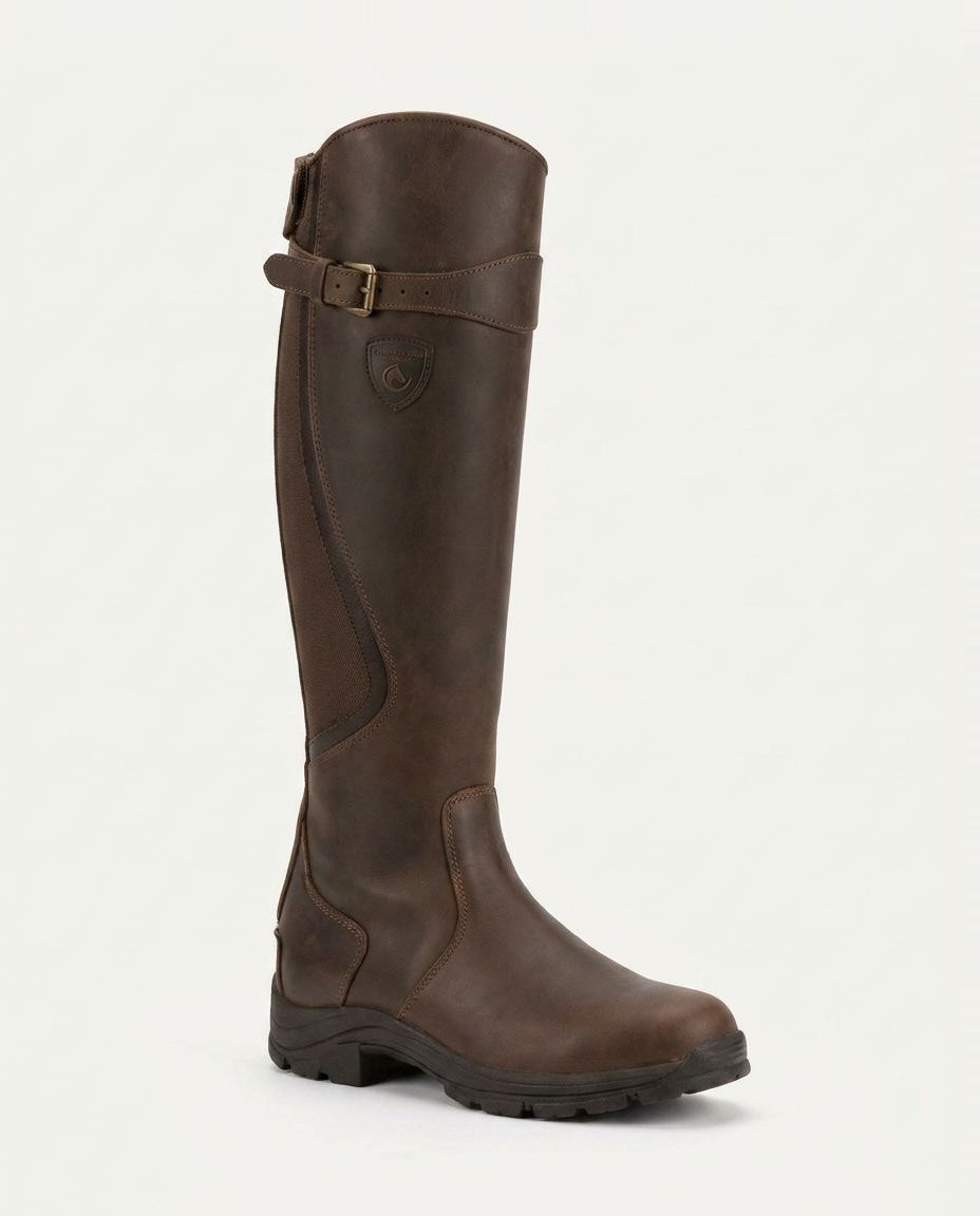 Danaë Brive | Buckle Strap Leather Knee-High Boots