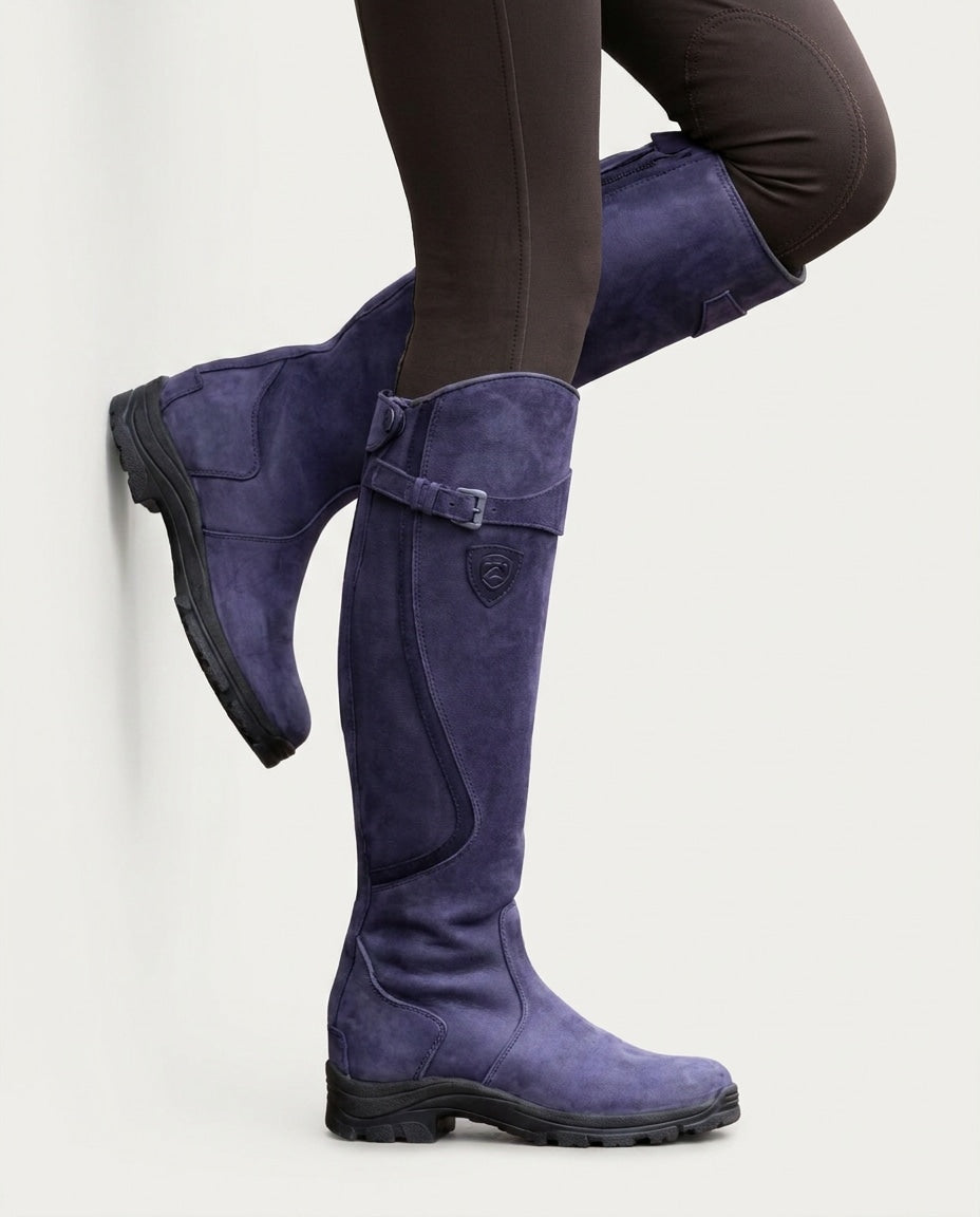 Danaë Brive | Buckle Strap Leather Knee-High Boots