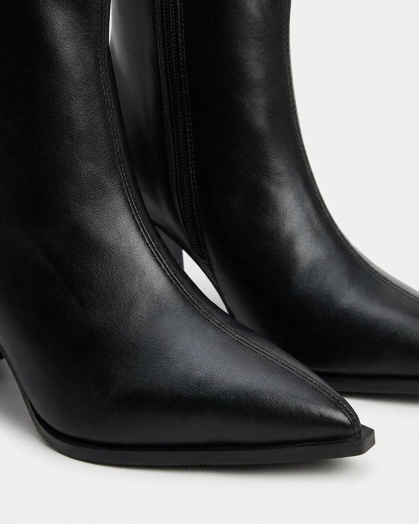 Roxane Bayonne | Pointed Toe Block Heel Ankle Boots