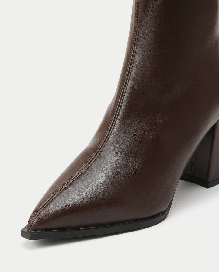 Roxane Bayonne | Pointed Toe Block Heel Ankle Boots