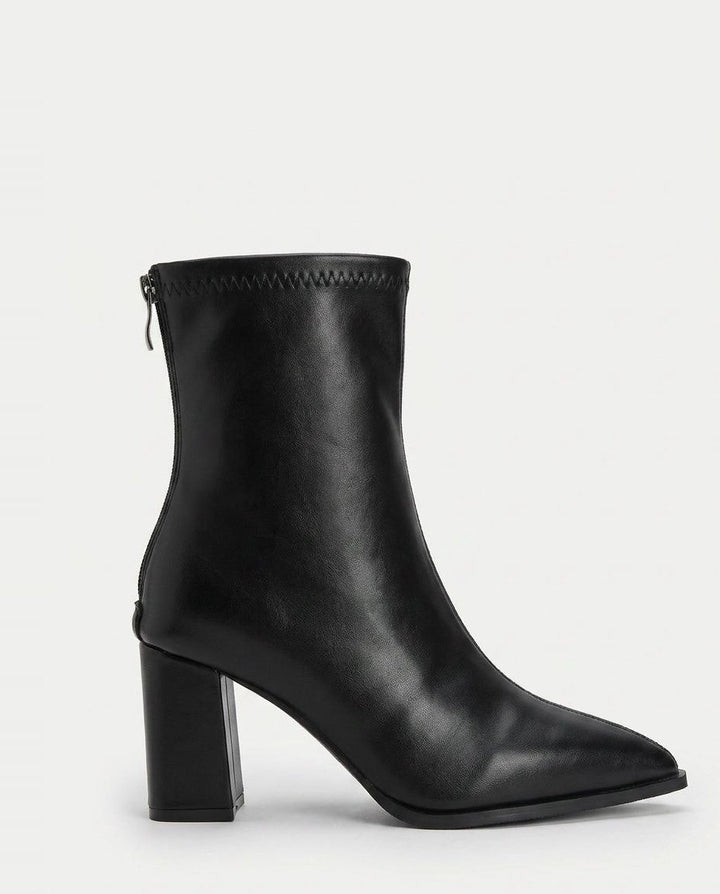 Roxane Bayonne | Pointed Toe Block Heel Ankle Boots