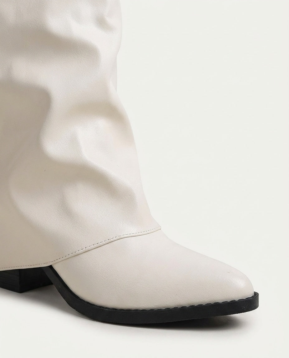 Théa Clairon | Fold-Over Cuff Buckle Strap Knee-High Boots