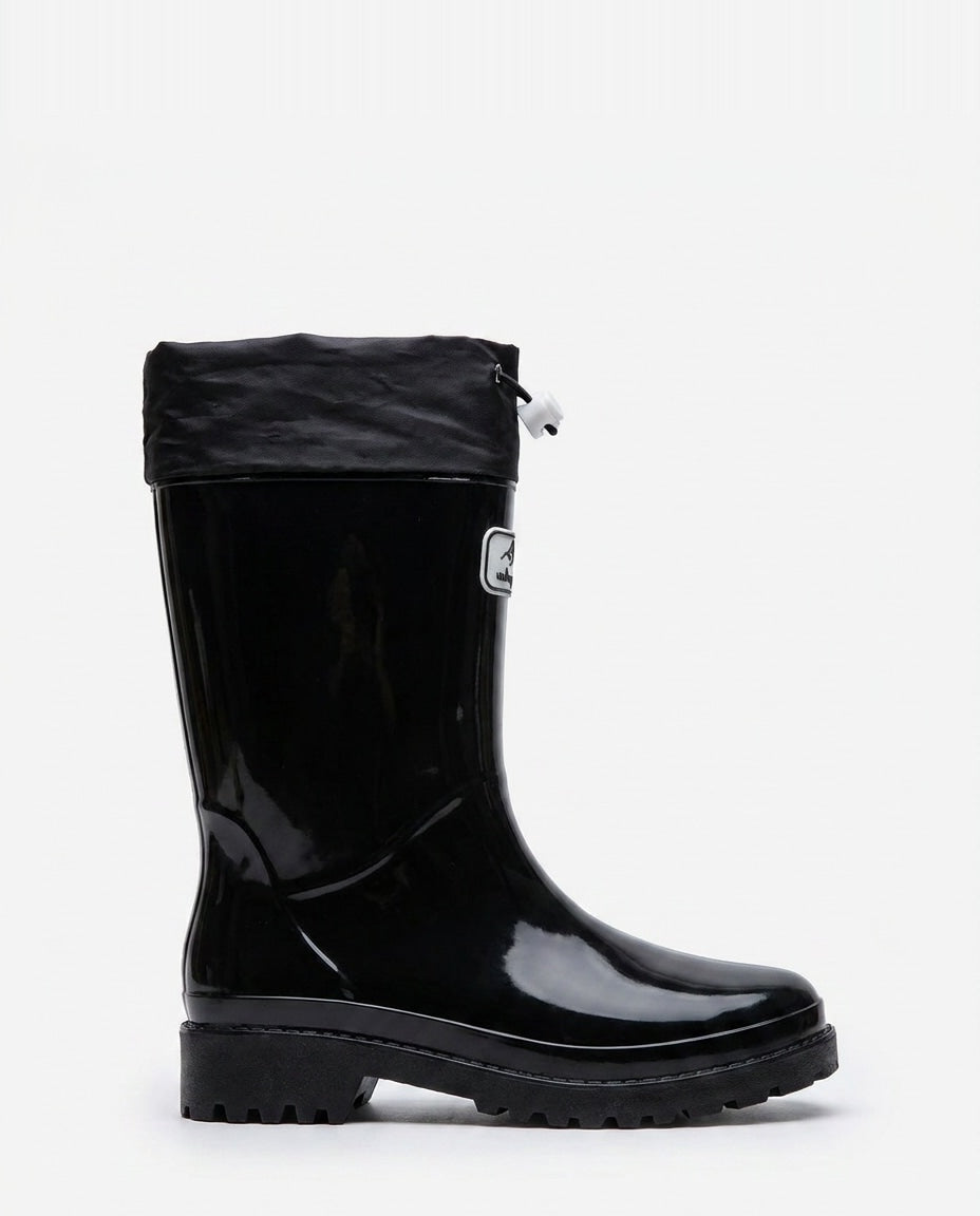 Léonie Darcel | Drawstring Cuff Mid-Calf Rain Boots
